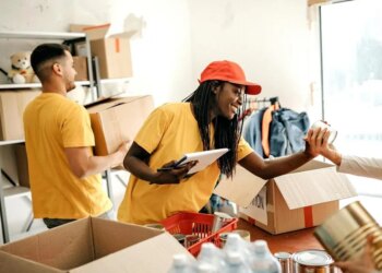 Young people engaged in civic discussion